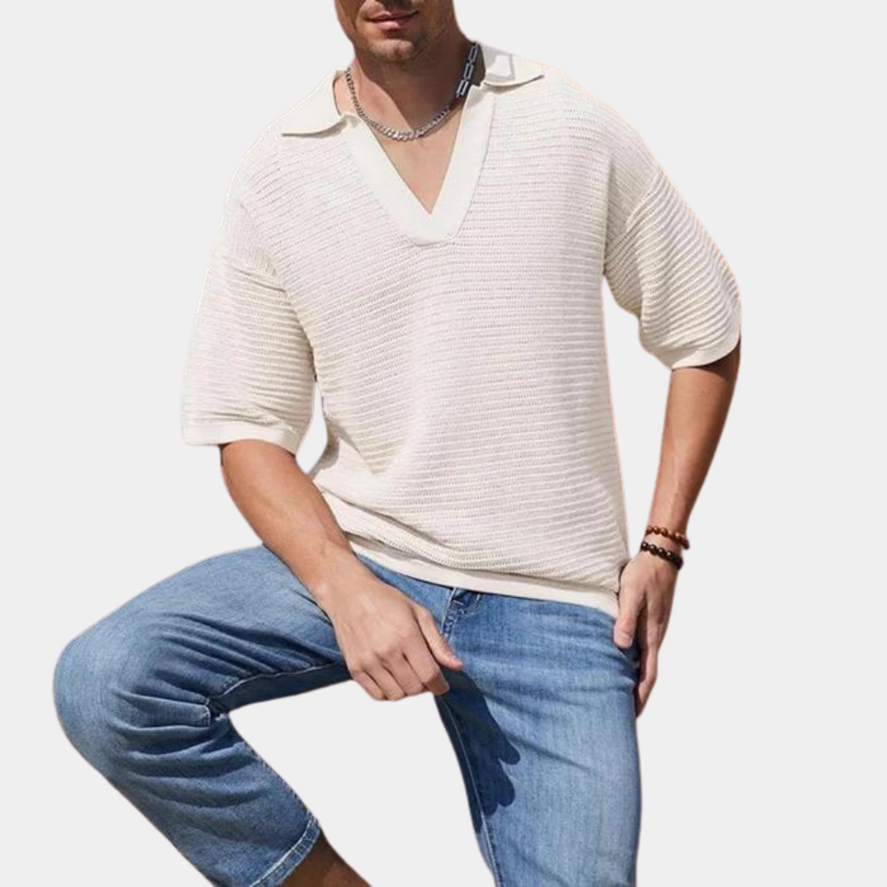 Alvin - Heren zomer t-shirt met v-hals voor de lente en zomer