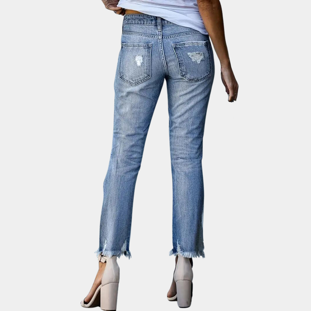 Aldina - Casual gescheurde damesjeans voor de zomer