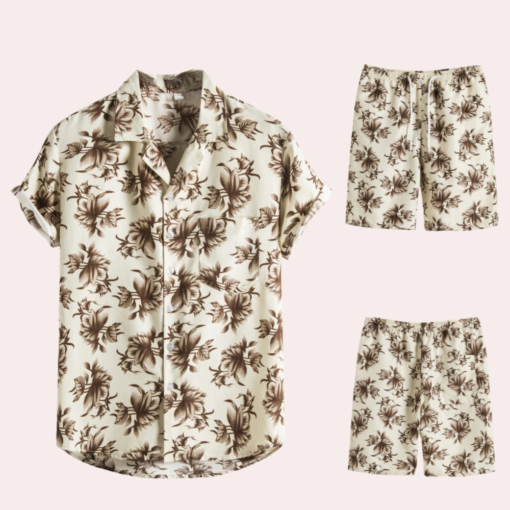 Amedeo - Tweedelige Hawaiian herenset voor de zomer
