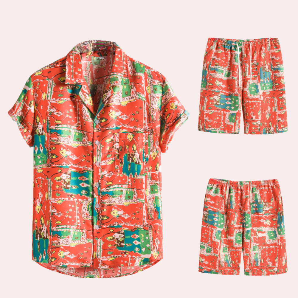 Amedeo - Tweedelige Hawaiian herenset voor de zomer