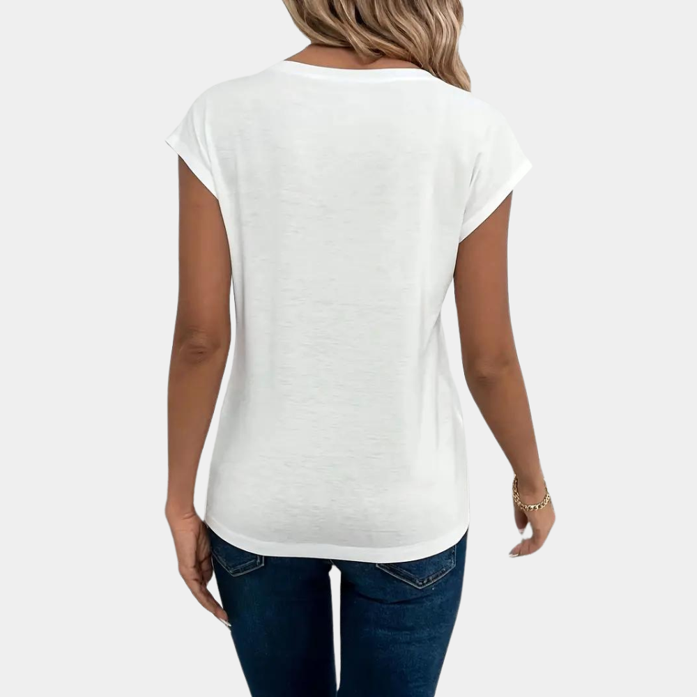 Afrodite - Casual dames t-shirt met v-hals voor de zomer