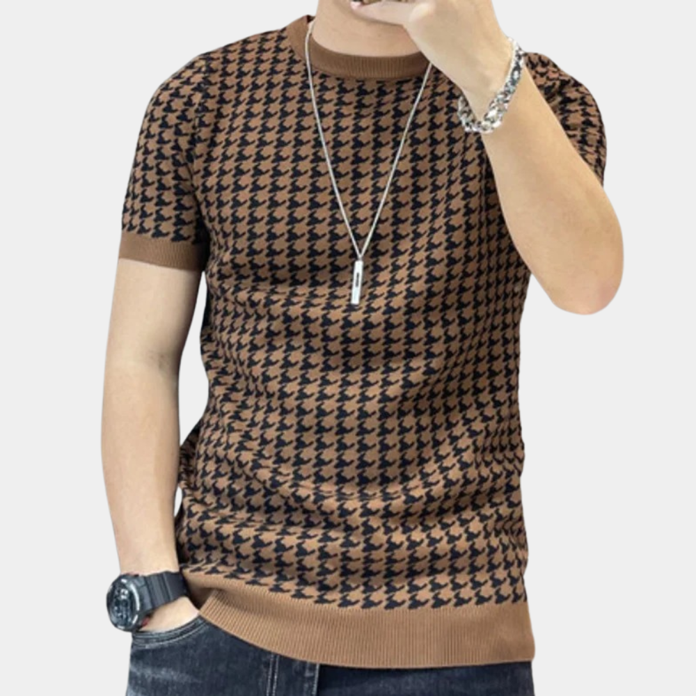 Adrianus - Houndstooth stijl zomer overhemd voor heren