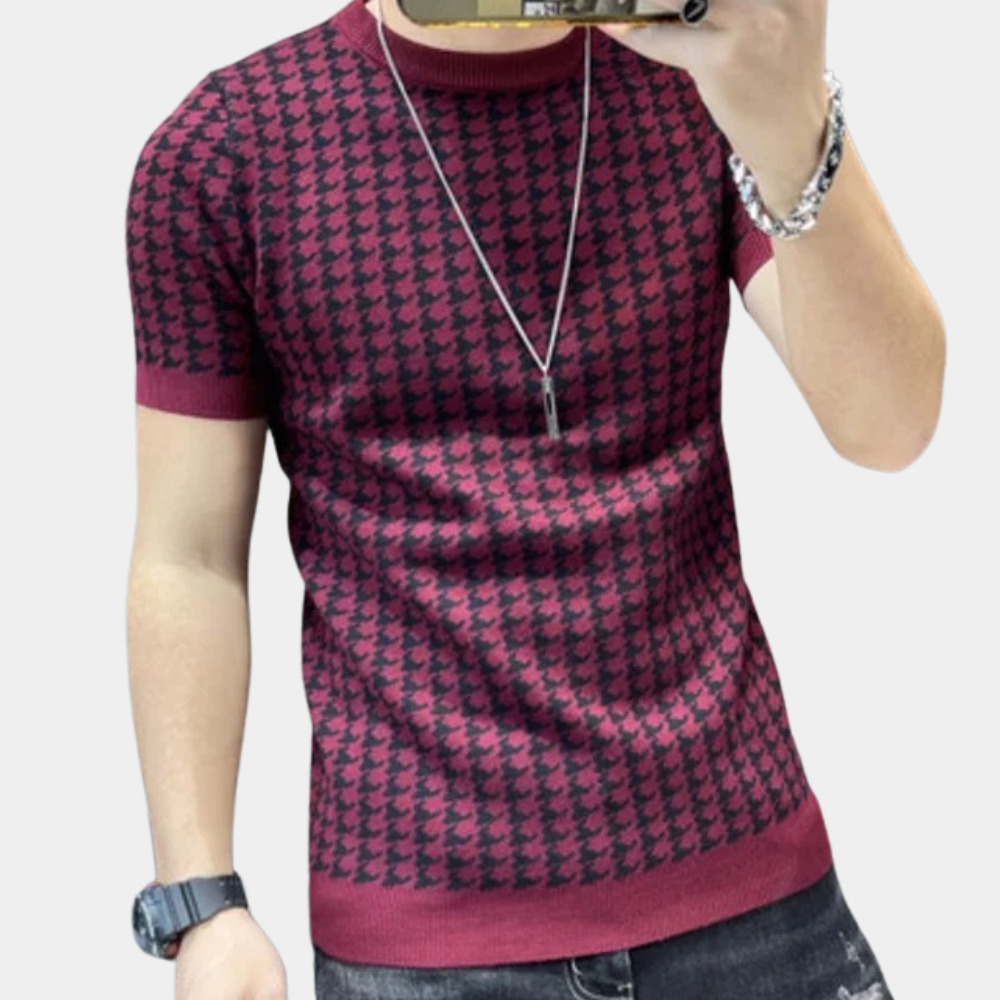 Adrianus - Houndstooth stijl zomer overhemd voor heren