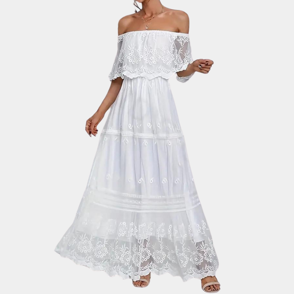 Lasma - Off shoulder kanten zomerjurk voor dames