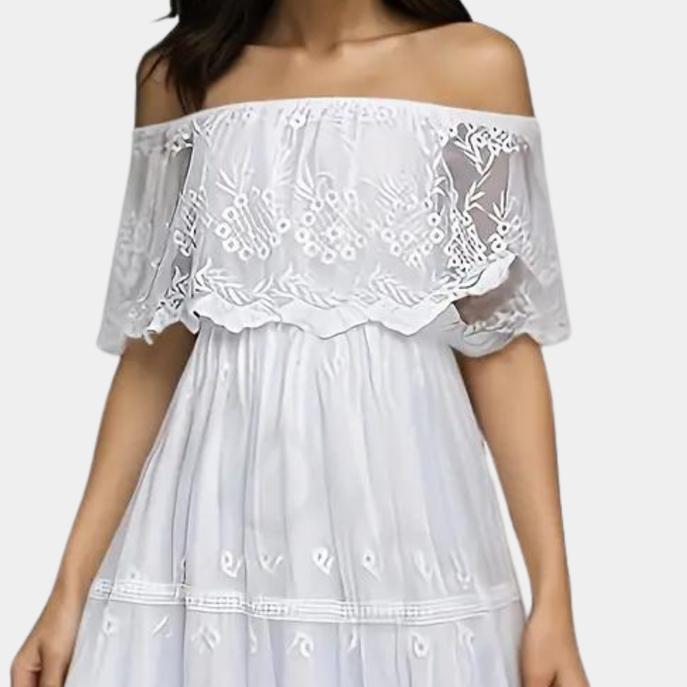 Lasma - Off shoulder kanten zomerjurk voor dames