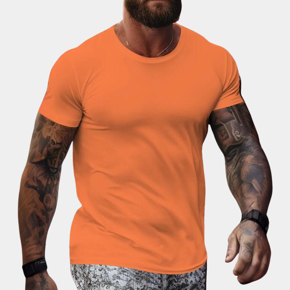 Lichtgewicht oranje t-shirt met korte mouwen voor de zomer