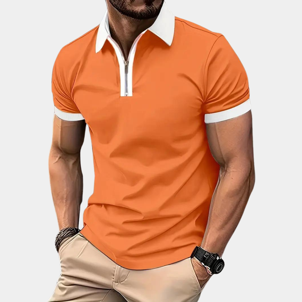 Klassiek oranje heren T-shirt voor de zomer