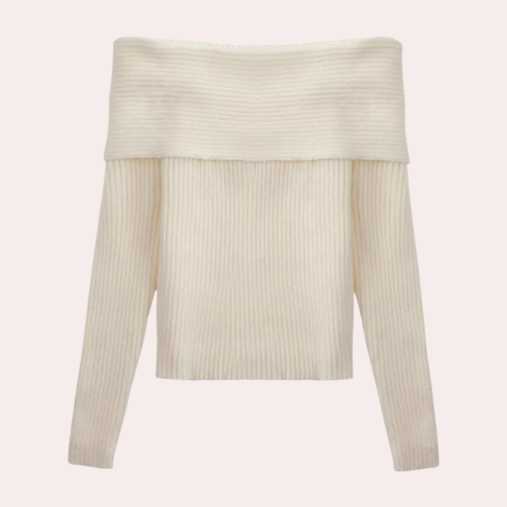 Leorina - Chique Gebreide Off-Shoulder Damestrui voor Lente en Zomer