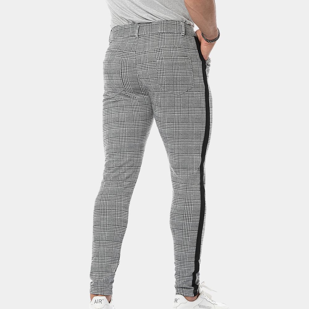 Anton - Retro Heren skinny-fit geruite zomerbroek