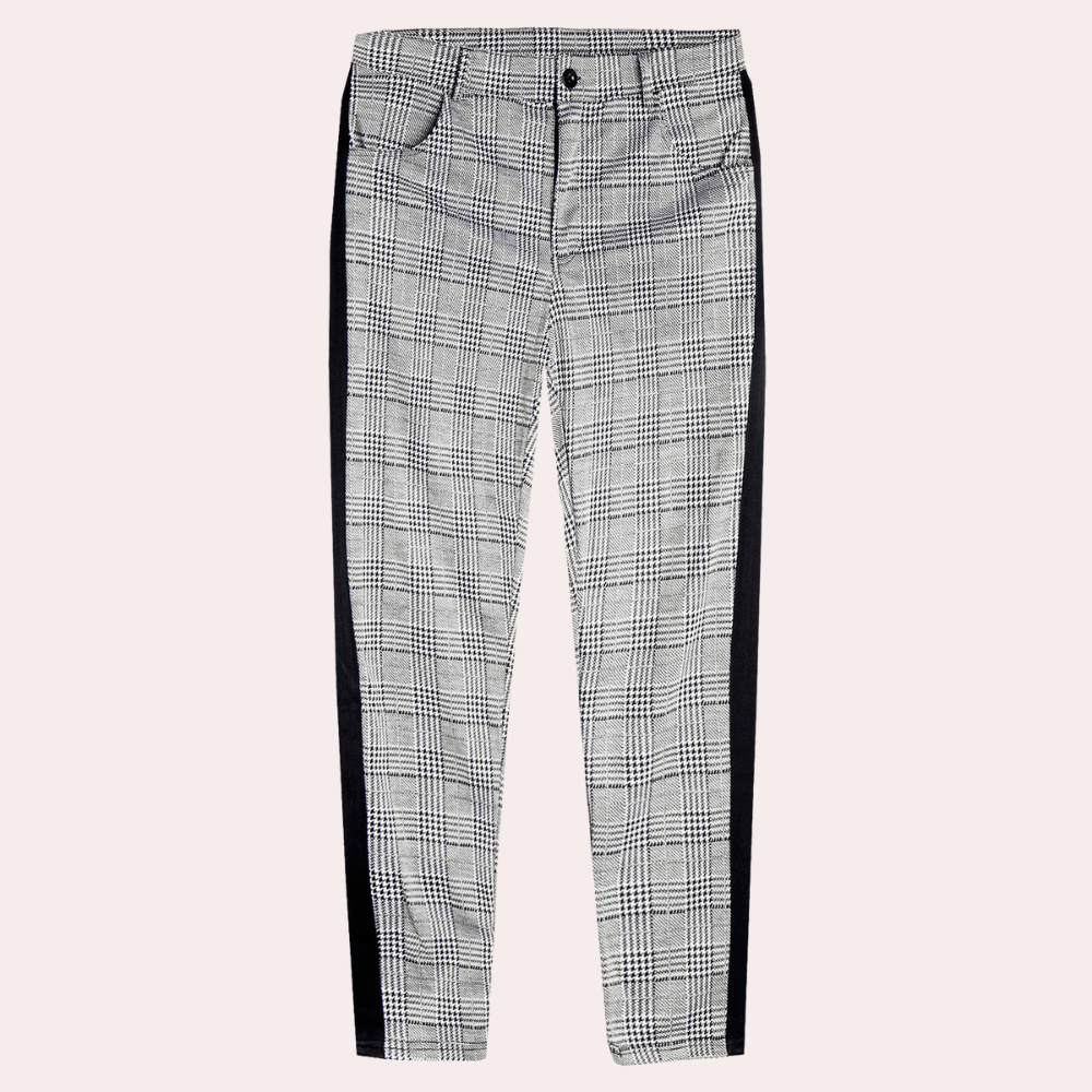 Anton - Retro Heren skinny-fit geruite zomerbroek