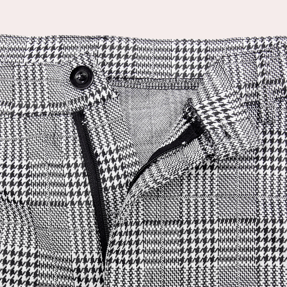 Anton - Retro Heren skinny-fit geruite zomerbroek