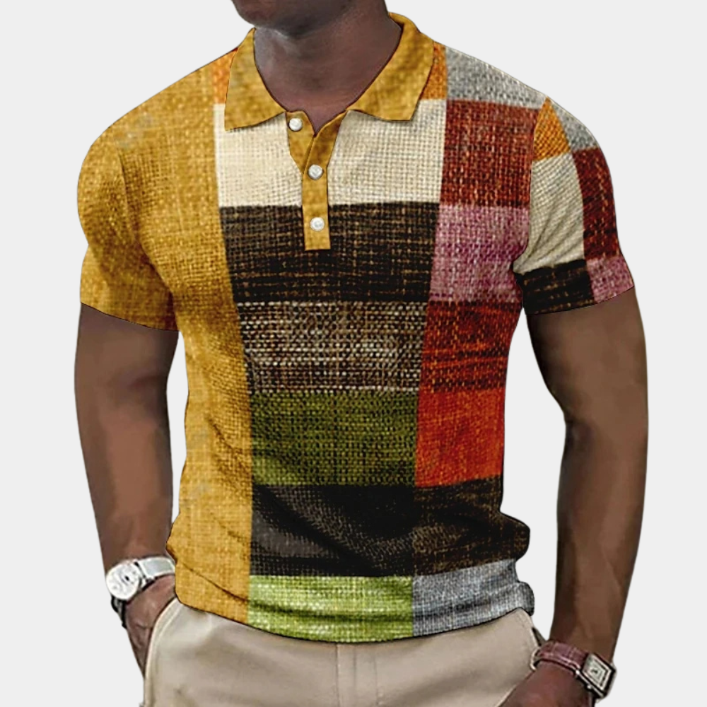 Kleurrijk zomers herenpoloshirt
