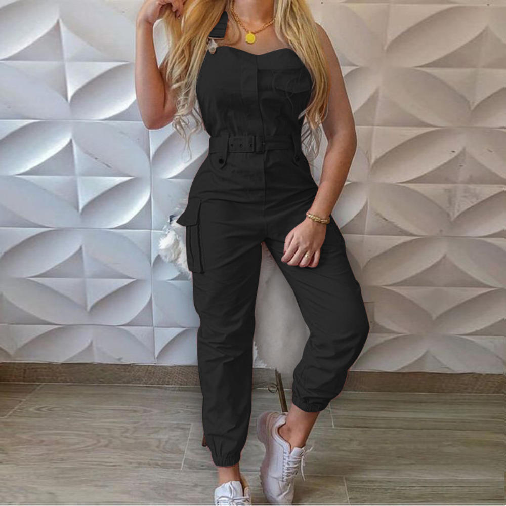 Josette - Lente/Zomer cargo jumpsuit met riem voor dames