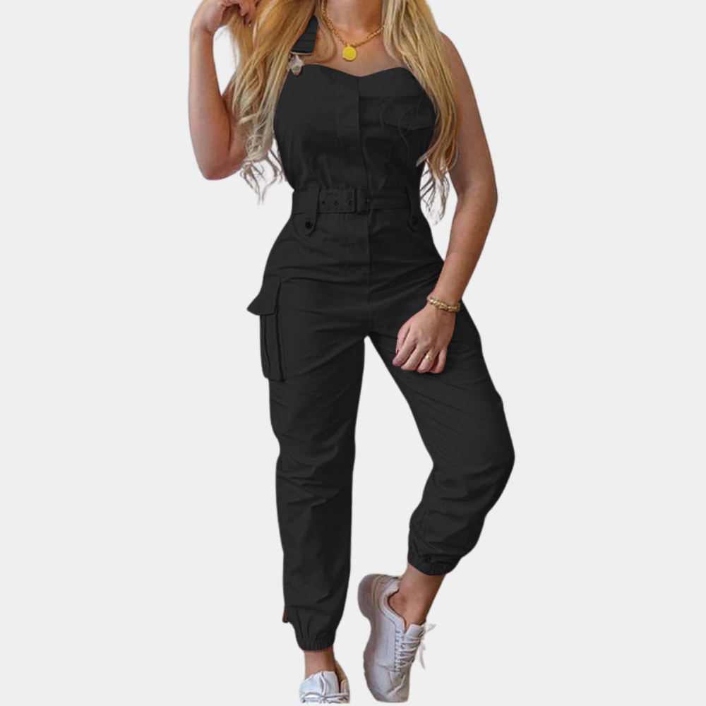 Josette - Lente/Zomer cargo jumpsuit met riem voor dames