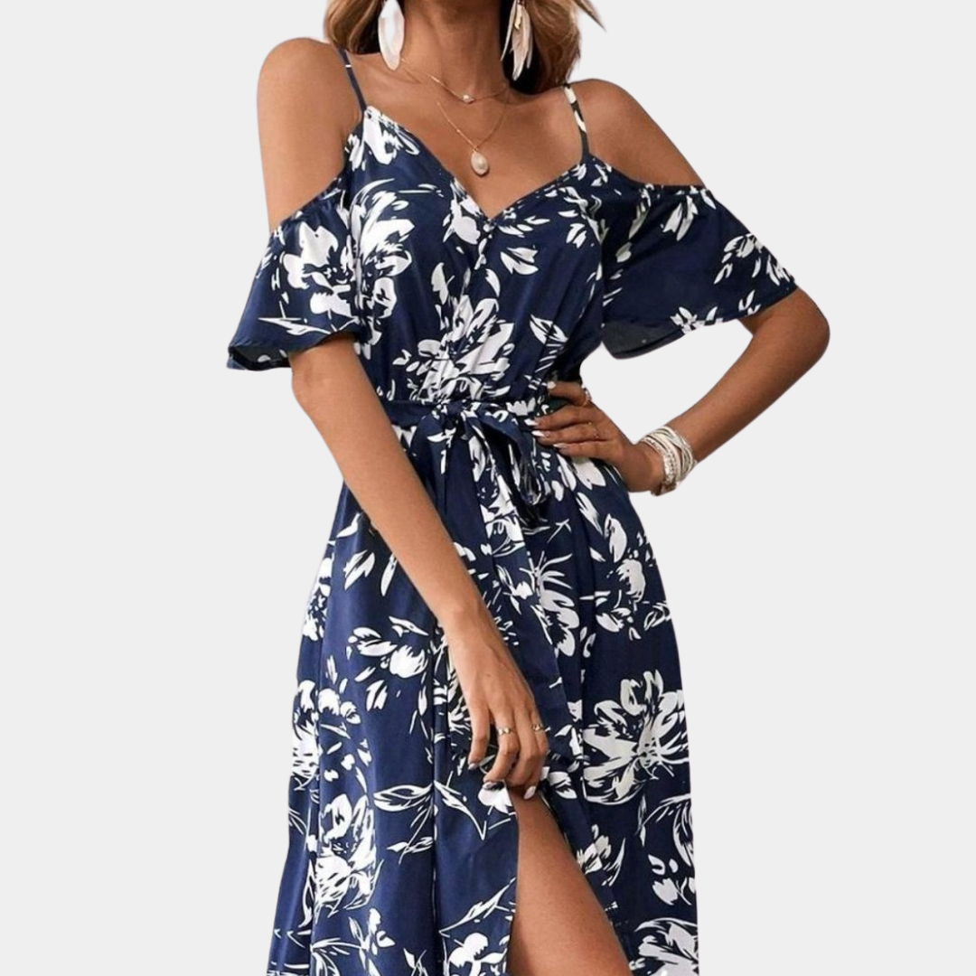 Jovanka - Trendy damesjurk met bloemenprint en zomerse split