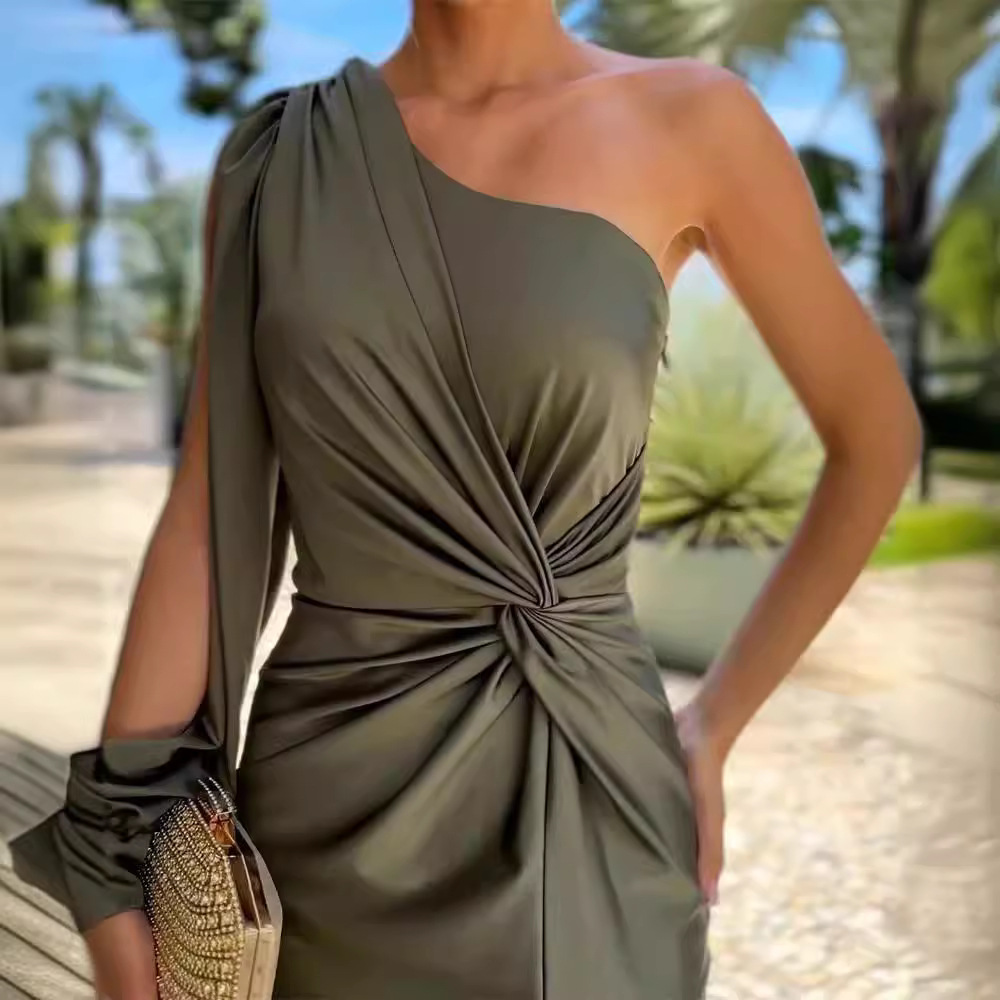 Kaylee - Luxueuze Lange Zomerjurk met Eén Schouder voor dames