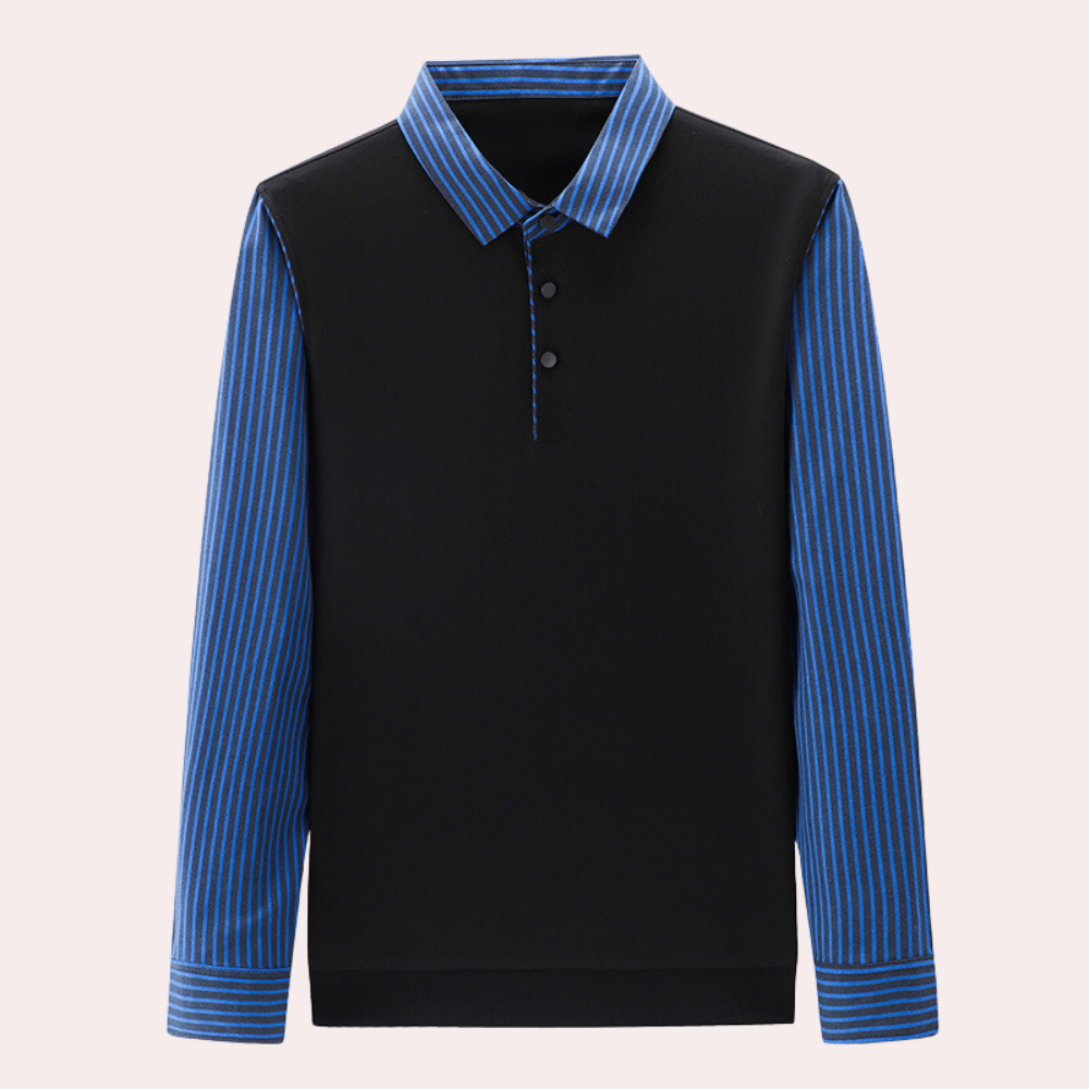 Kjell - Trendy zomers herenoverhemd met gestreepte kraag en mouwen