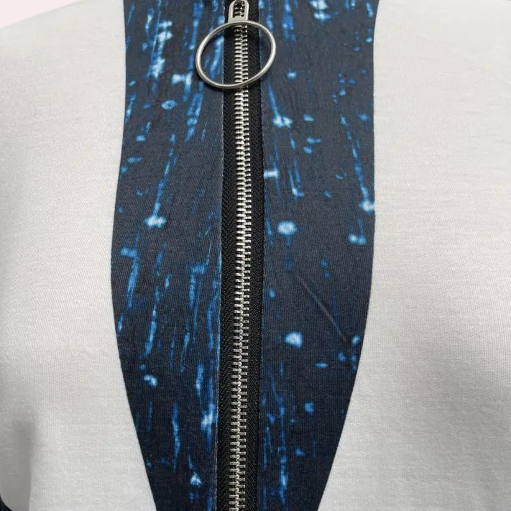 Leocadia - Moderne lange mouwen zomer shirt voor dames met rits