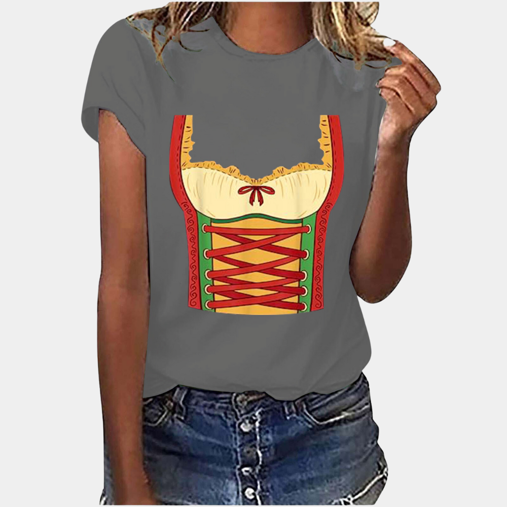 Amaya - Modieus dames T-shirt voor Zomer en Oktoberfest