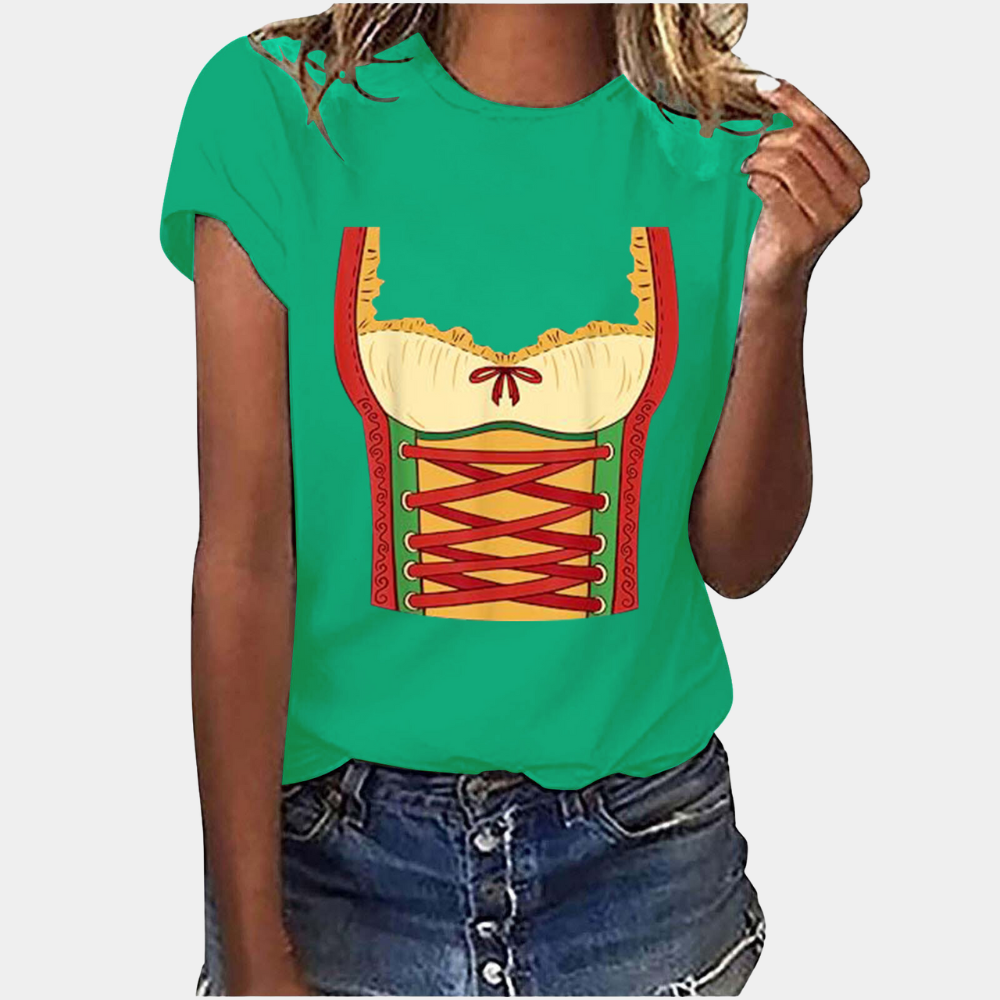Amaya - Modieus dames T-shirt voor Zomer en Oktoberfest