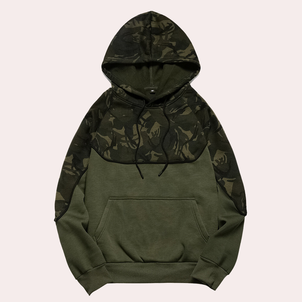 Antonis - Lichte Zomer Herenhoodie met Camouflage Dessin