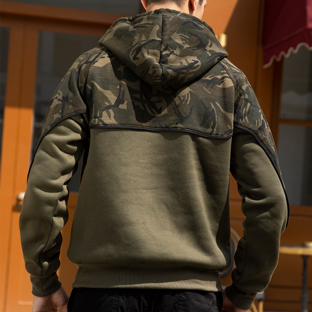 Antonis - Lichte Zomer Herenhoodie met Camouflage Dessin