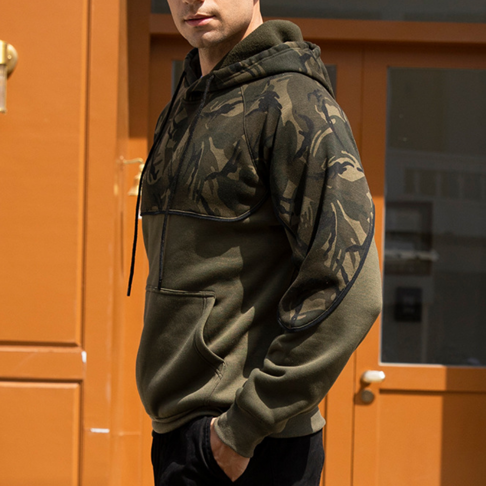 Antonis - Lichte Zomer Herenhoodie met Camouflage Dessin