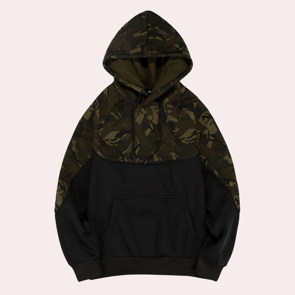 Antonis - Lichte Zomer Herenhoodie met Camouflage Dessin