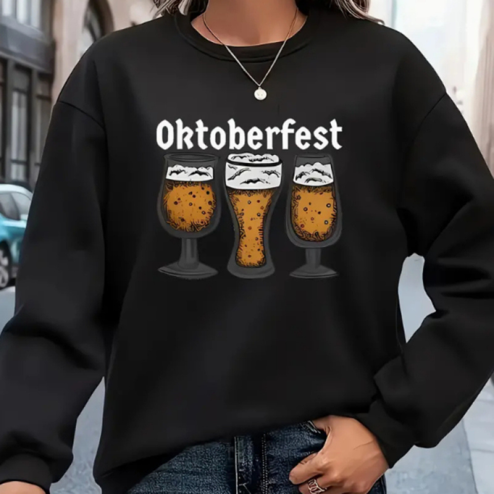 Agapi - Klassiek bier Oktoberfest-sweatshirt voor dames - Zomers Editie