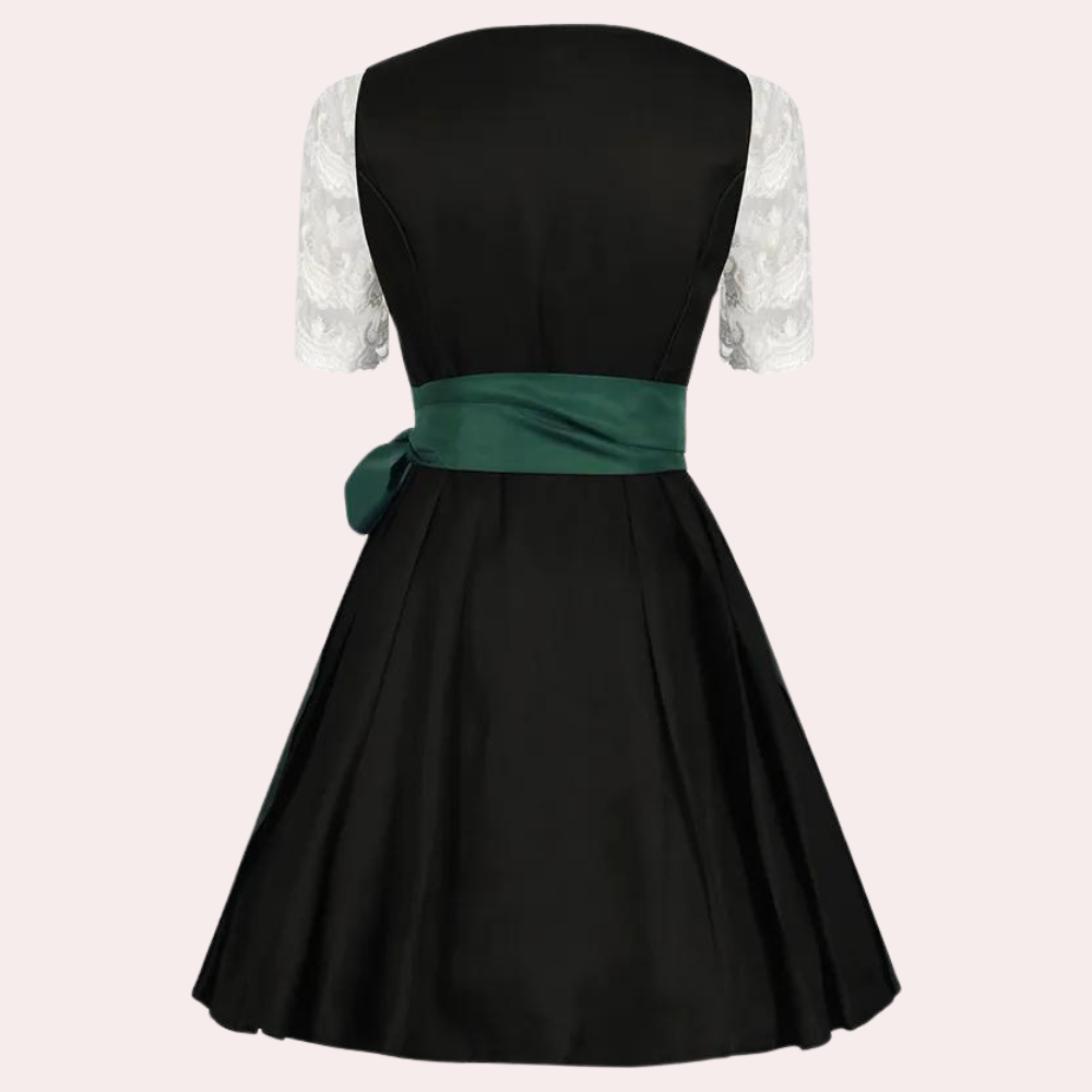 Andrina - Dames Zomerse Oktoberfest Dirndl met Kantmouwen