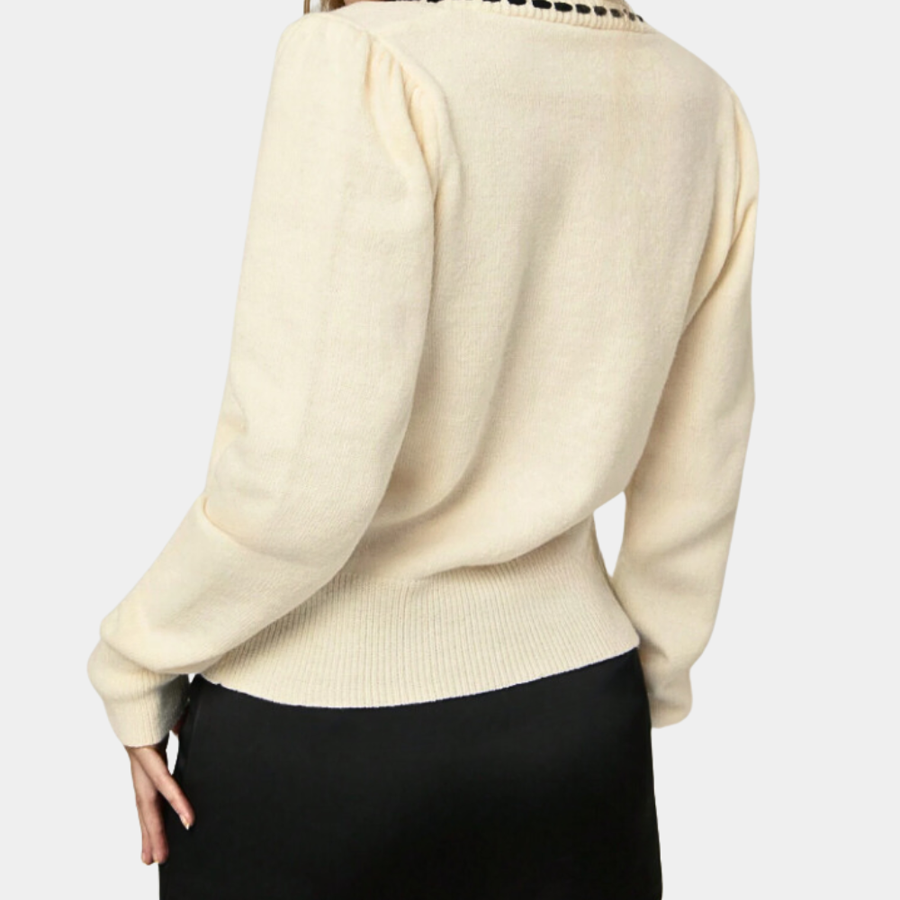 Anthoula - Elegante Dames V-hals Zomerse Trui met Strik