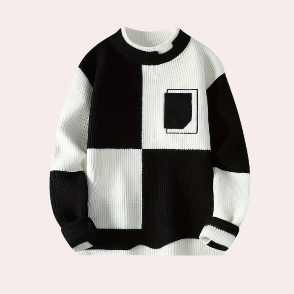 Agoston - Trendy Color Block Zomer Pullover voor Heren