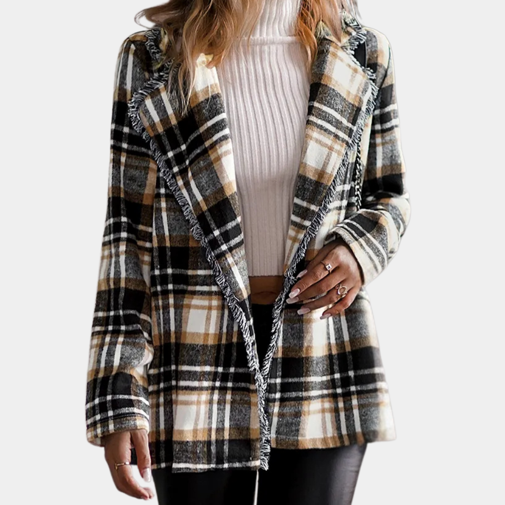 Kaia - Comfortabele geruite damesjas voor elke dag, perfect voor de lente en zomer.