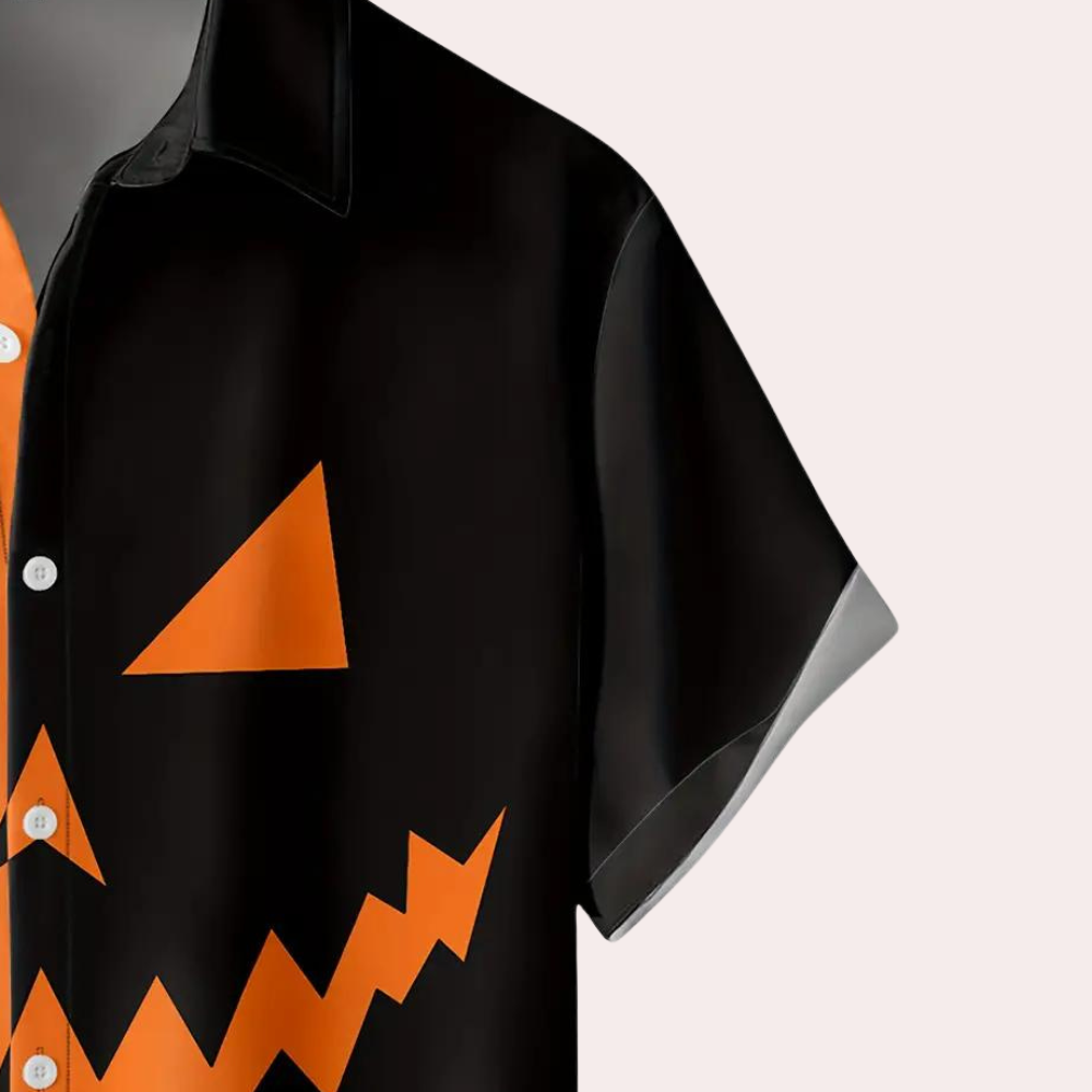 Anitra - Spookachtige Pompoengezicht Zomert-shirt voor Mannen