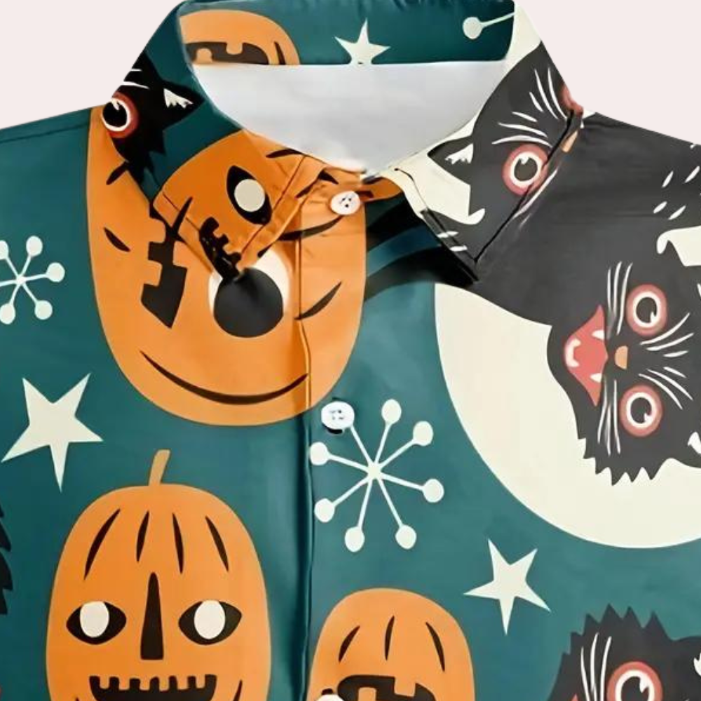 Joaquin - Zomerse shirt met Halloween Cartoon print voor heren