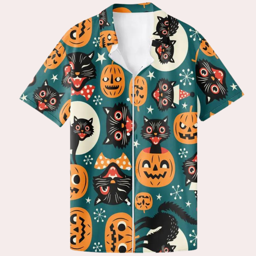 Joaquin - Zomerse shirt met Halloween Cartoon print voor heren