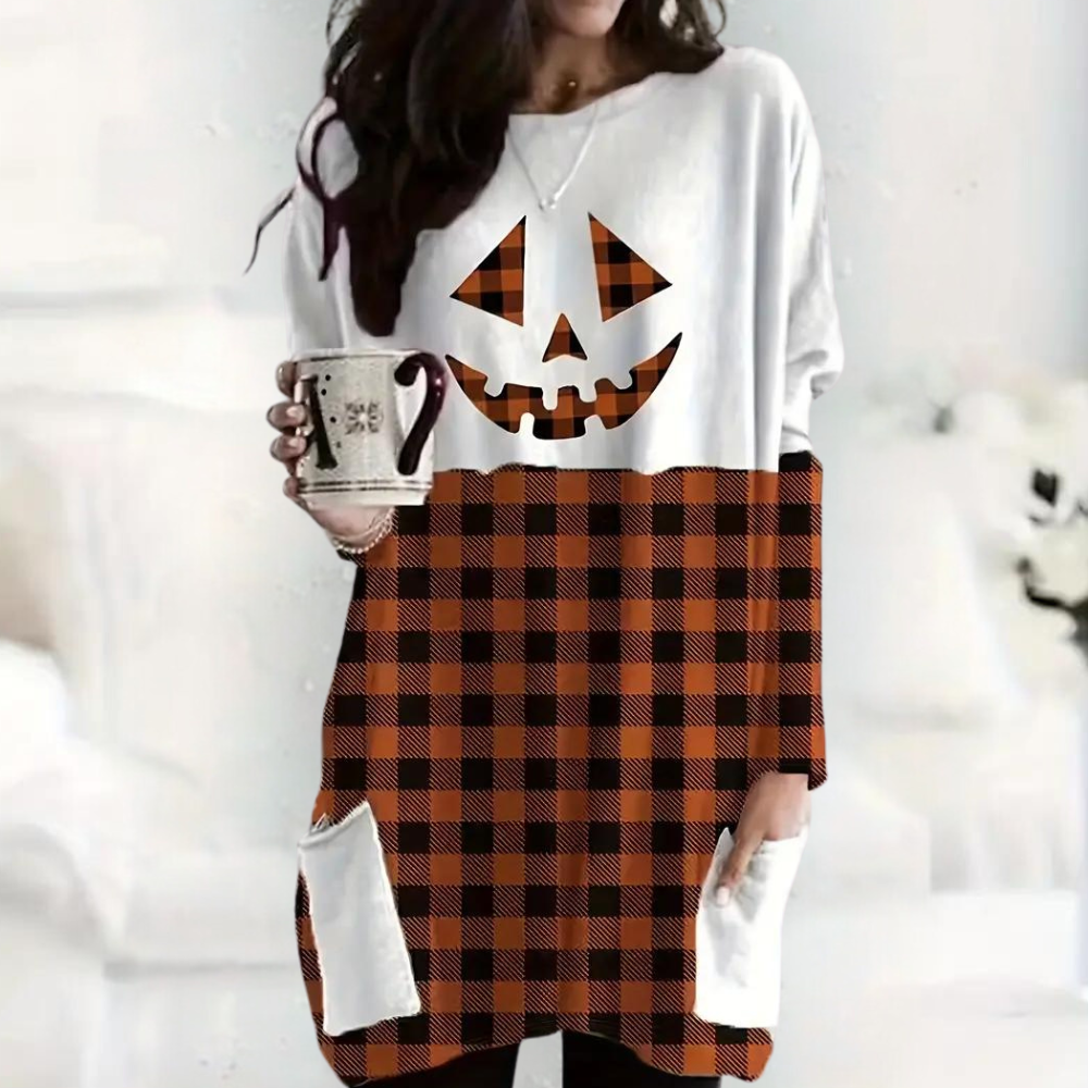 Kata - Trendy Plus Size Zomerse Halloween Pullover voor Dames