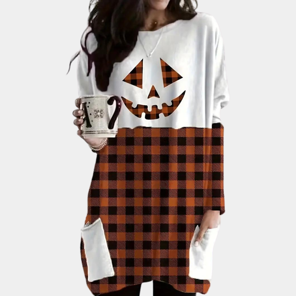 Kata - Trendy Plus Size Zomerse Halloween Pullover voor Dames