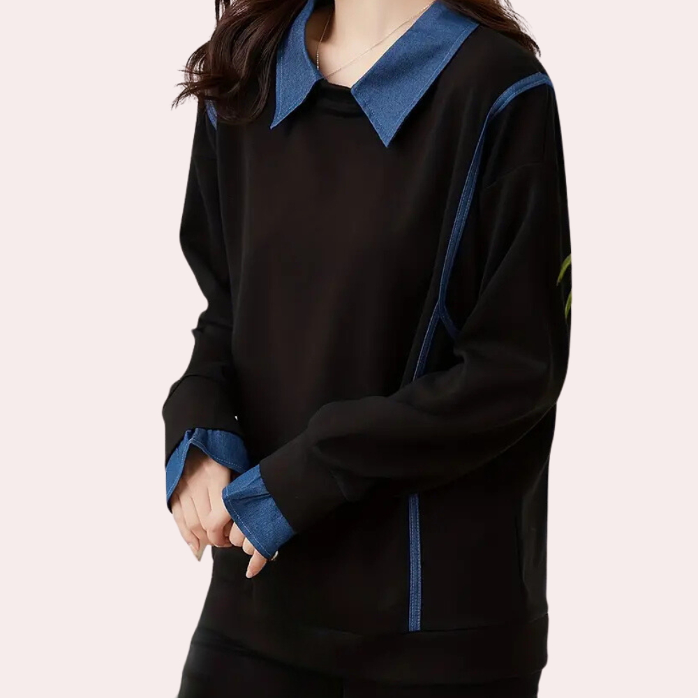 Katerina - Trendy dames sweatshirt met kraag voor de zomer
