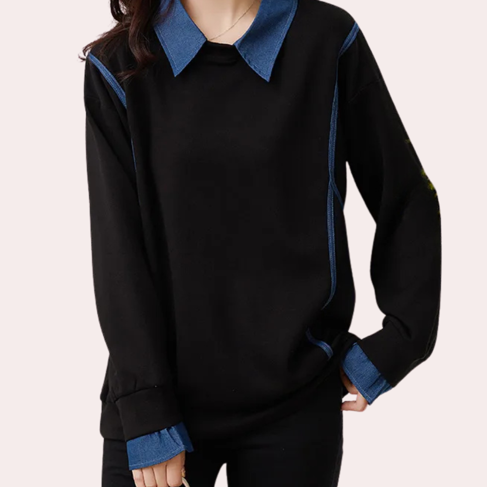 Katerina - Trendy dames sweatshirt met kraag voor de zomer