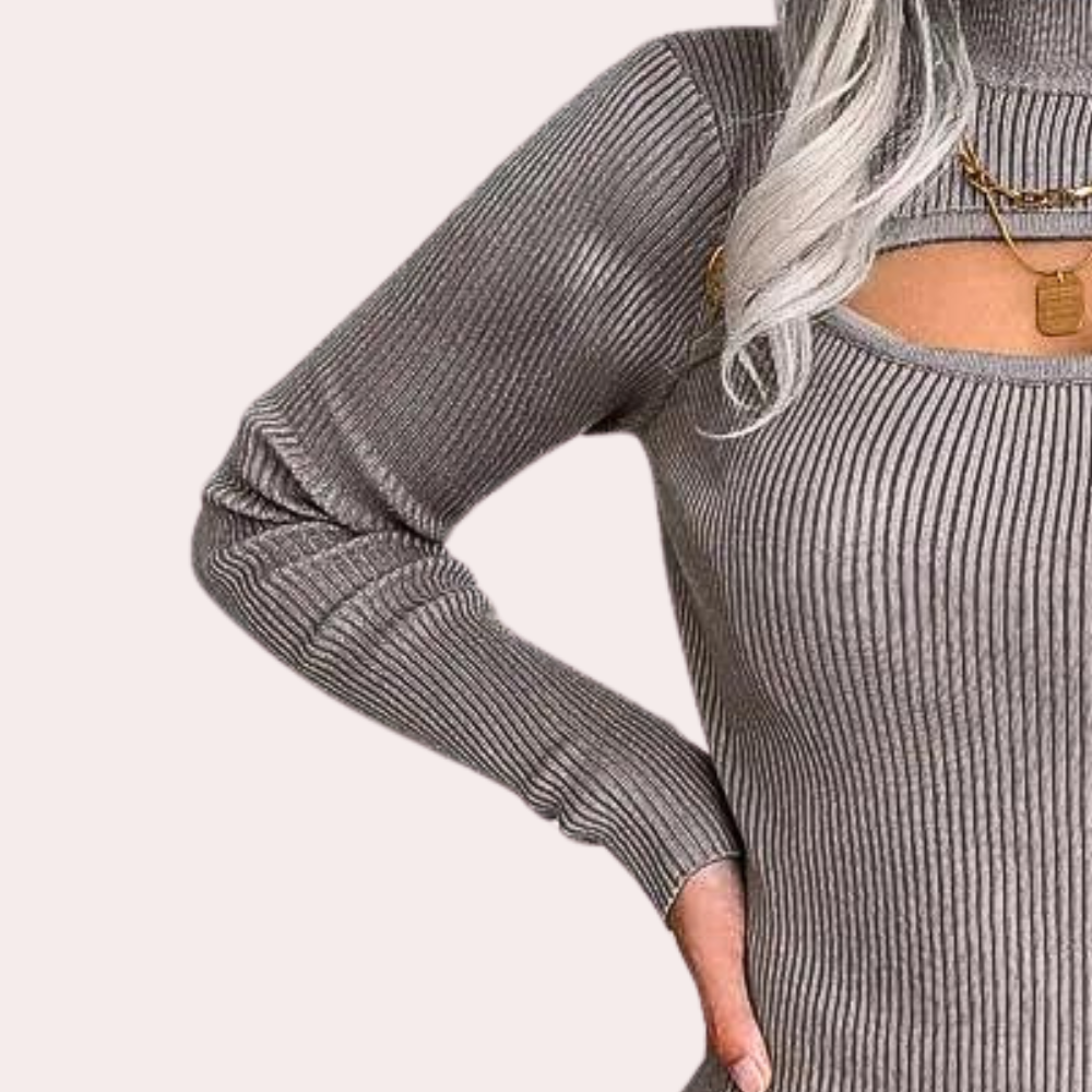 Andromeda - Vrouwen’s trendy hol gebreide zomerjurk