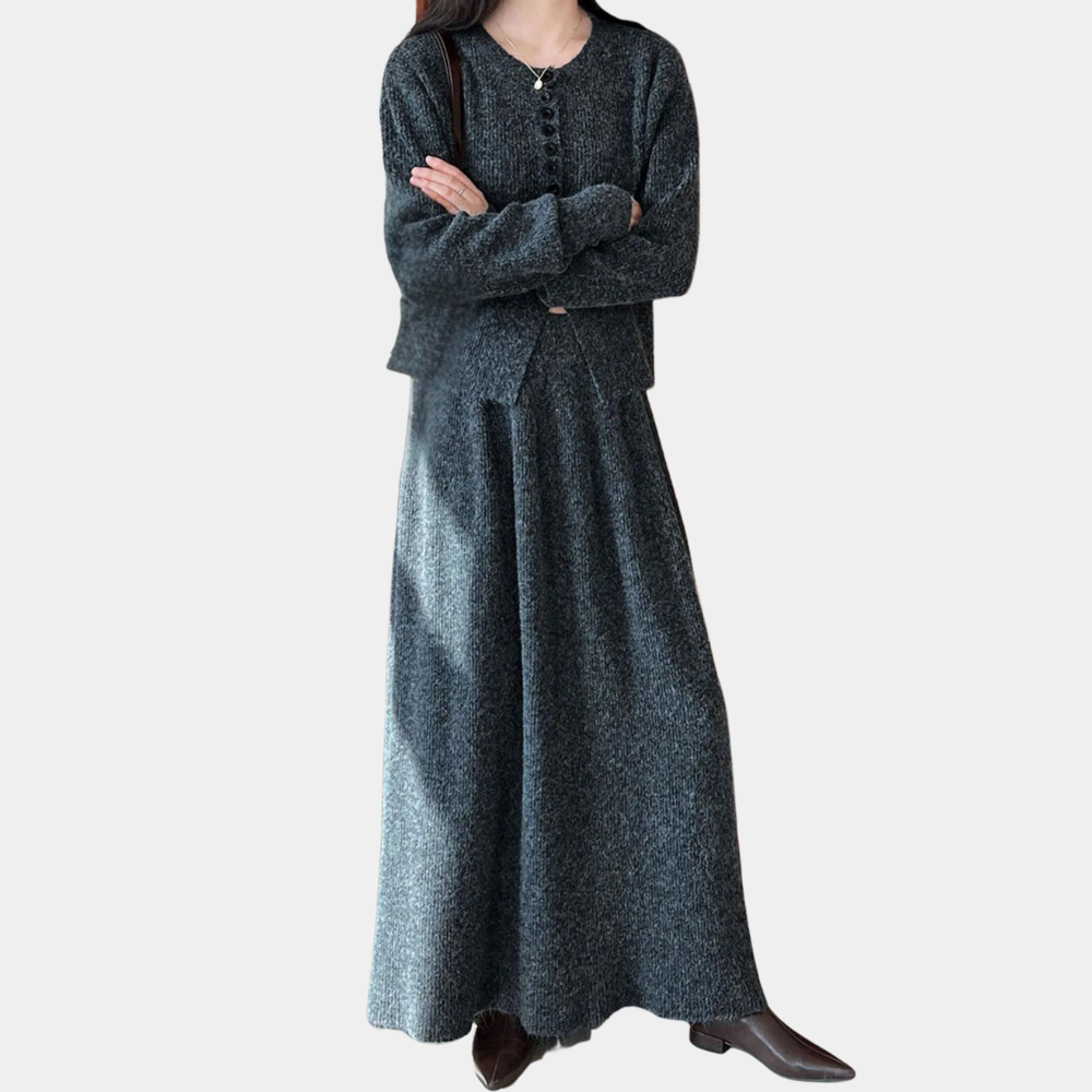 KALEA - Luchtige Gebreide Dames Set met Rok voor Zomer