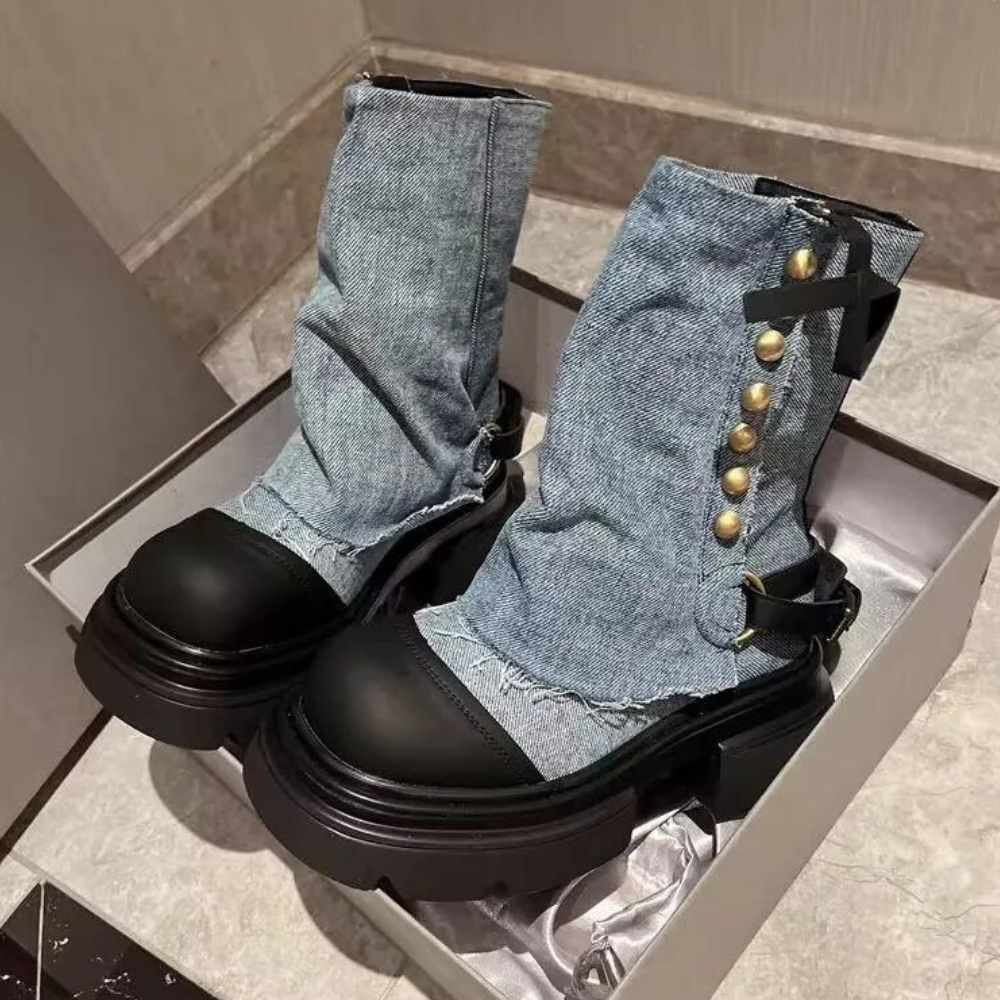 KEONA - Stijlvolle Denim Laarzen voor Dames - Perfect voor de Zomer