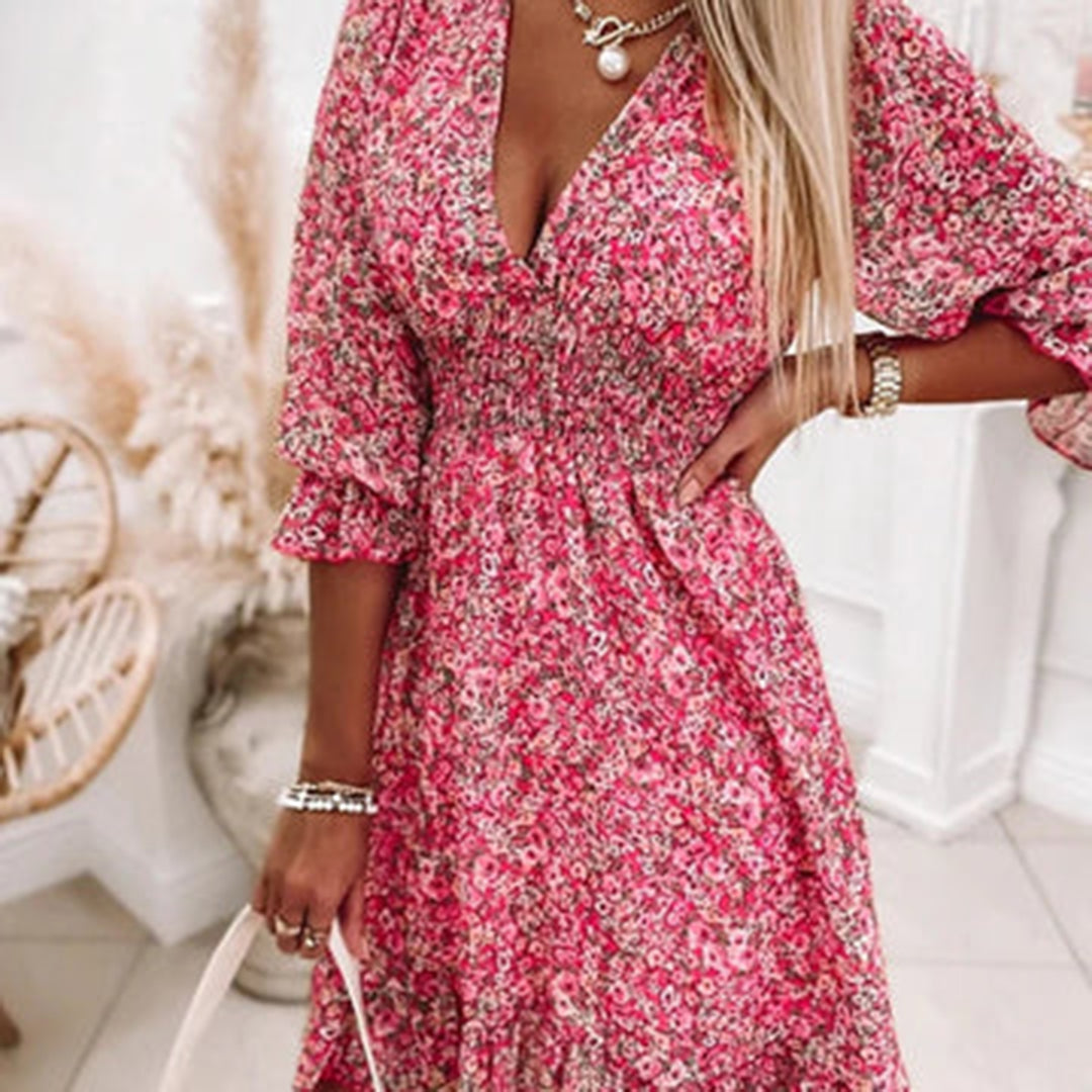 JANNINE - Luchtige midi zomerjurk voor dames