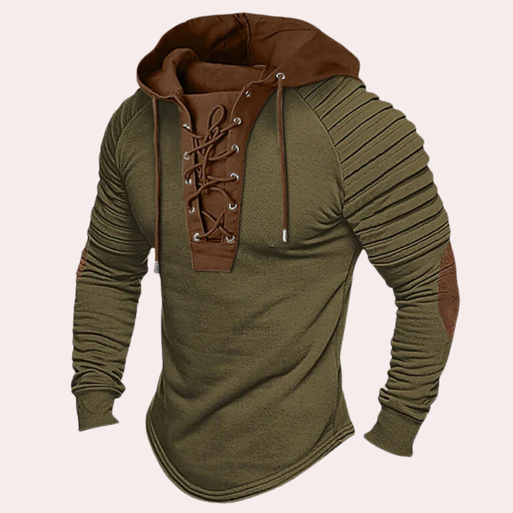 Jerico - Modern heren sweatshirt met vetersluiting en capuchon voor de zomer