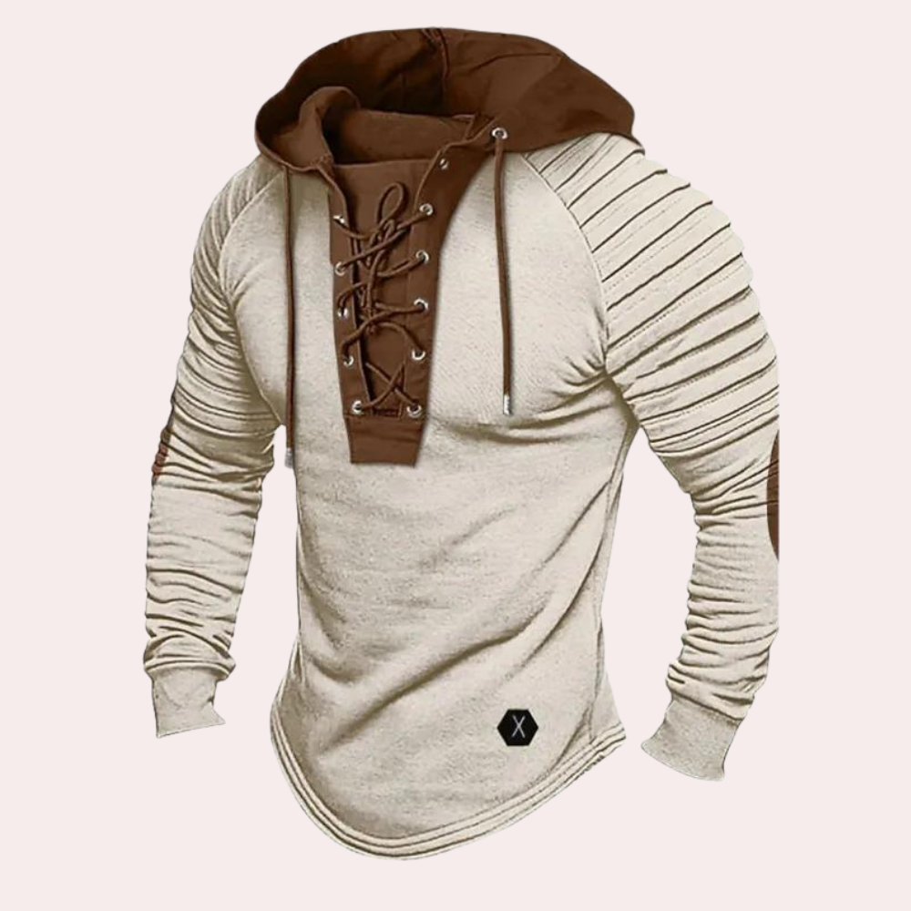 Jerico - Modern heren sweatshirt met vetersluiting en capuchon voor de zomer