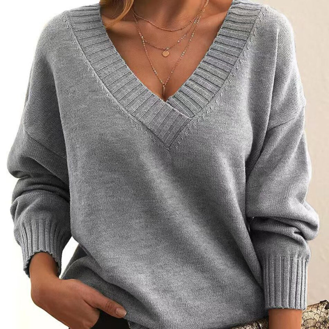 JOELLE - Luchtige casual trui met v-hals voor de zomer