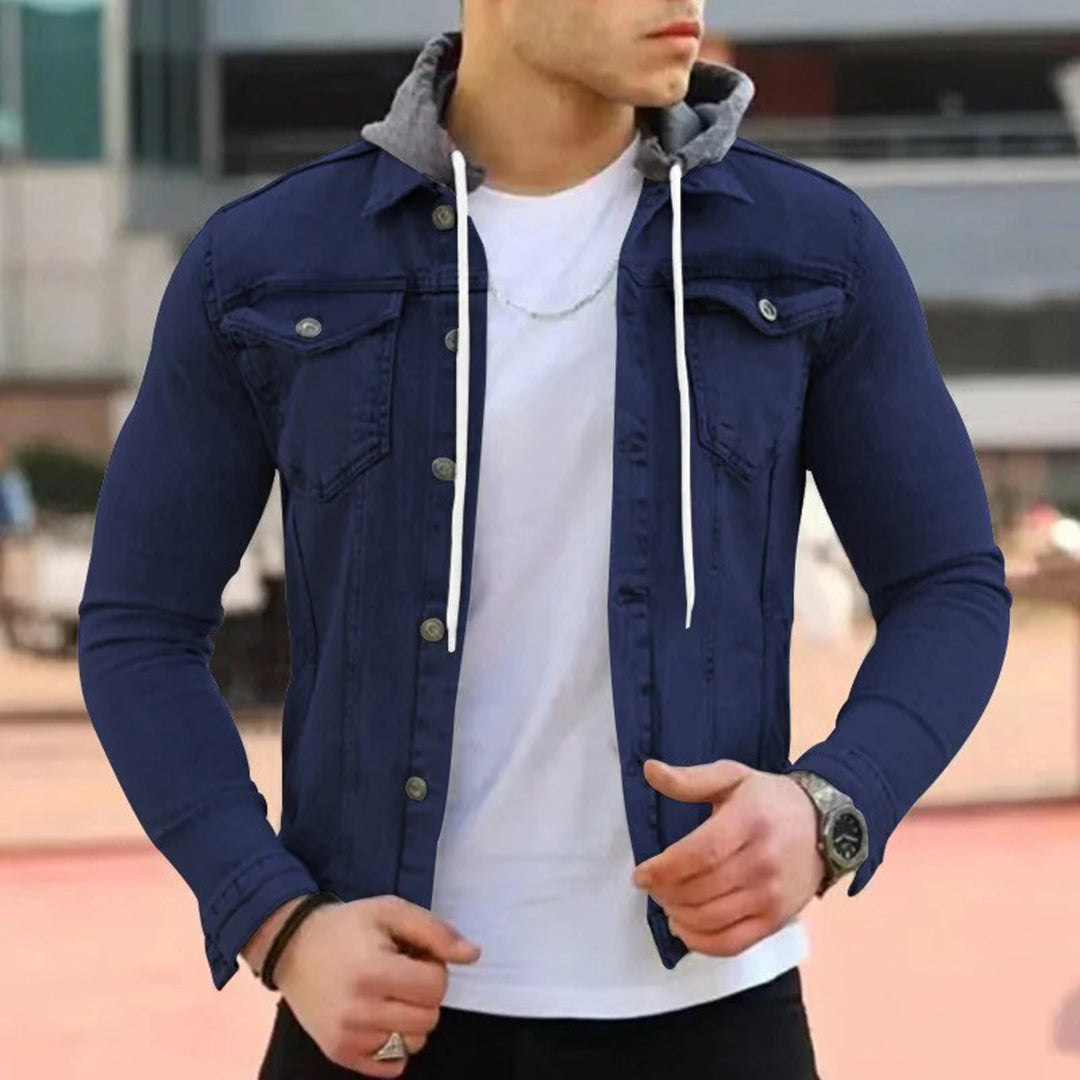 KORATH - Zomerse denim hoodie shirt