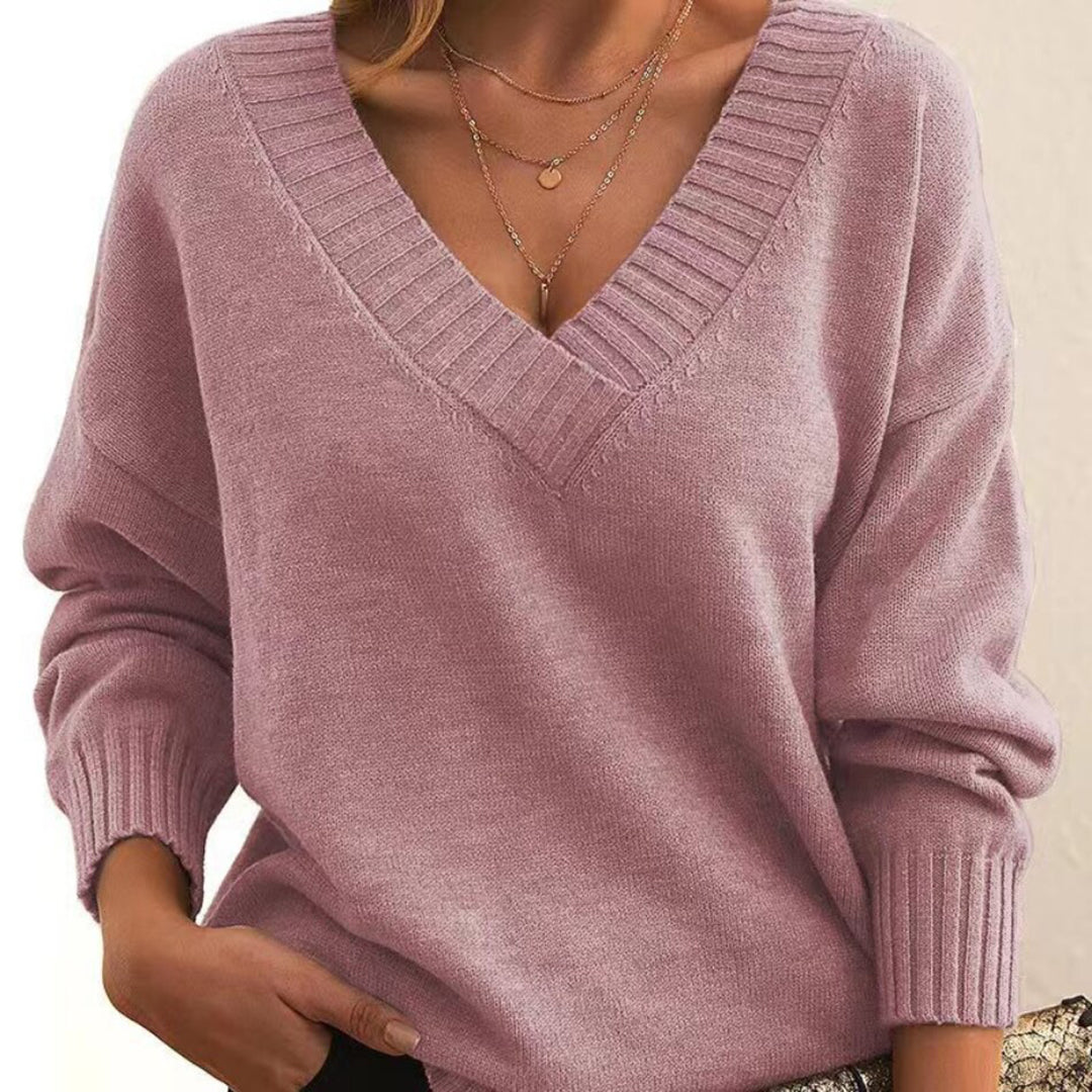 JOELLE - Luchtige casual trui met v-hals voor de zomer