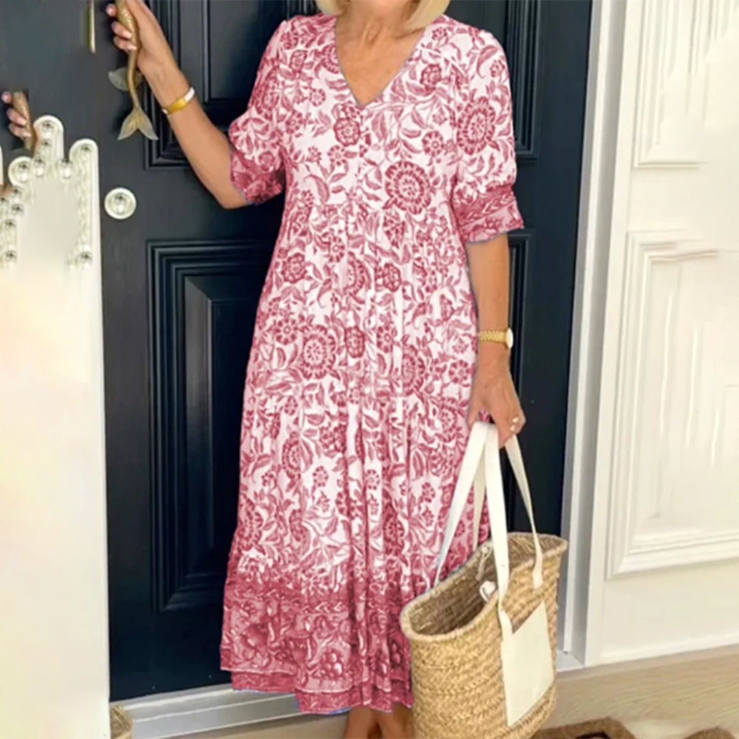 KARLA - Elegante zomerjurk met v-hals